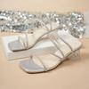 Fashion Hot Sale Woman Shoes 2025 Peep Toe Women's High Heels Fashion Crystal Casual Slippers Ladies Summer Plus Size Solid Heels Women