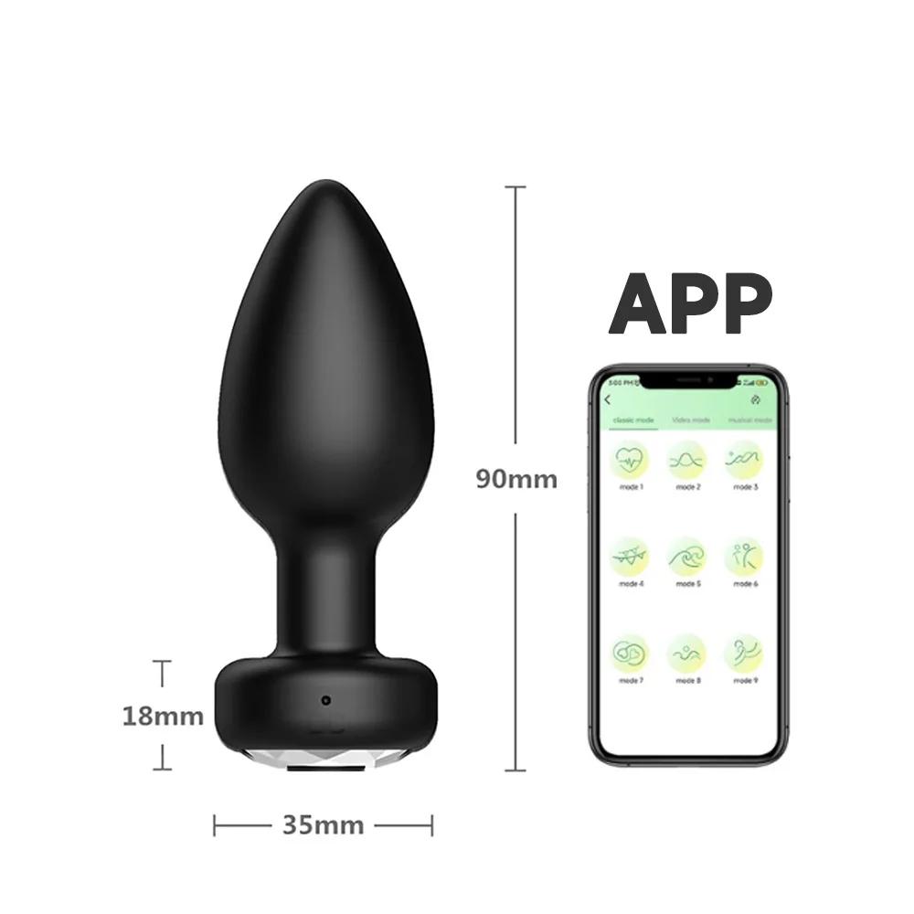 Female Wireless Remote Vibrating Butt Plug Anal Vibrator Sex Toys for Women G-spot Nipple Stimulation Ass Dildo Prostate Masturbation Men and Couples