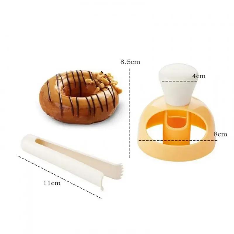 Donut Cutters Set Round Baking Donut Mould Maker with Dipping Plier DIY Donut Tools Cookie Cutter for Home Kitchen Baking Pastry