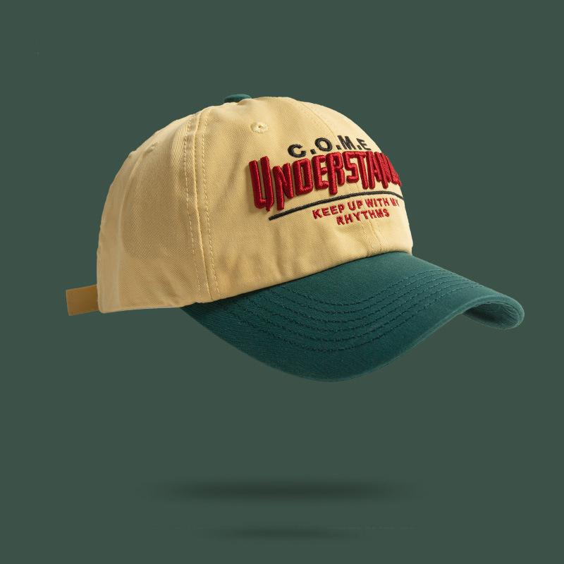 Big Head Sports Hat Women Versatile Embroidery Contrasting Baseball Cap Men Outdoor Leisure Sunshade Adjustable Hip-Hop Hat