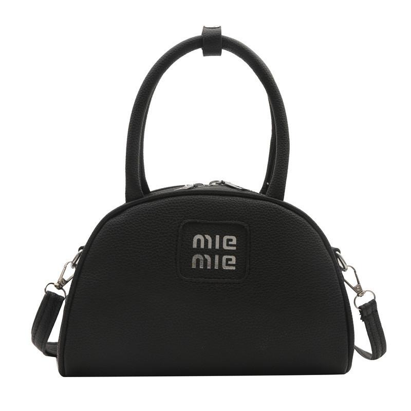 Stylish Black Shell Handbag For Women Trendy Crossbody Bag With Zipper Closure чёрный