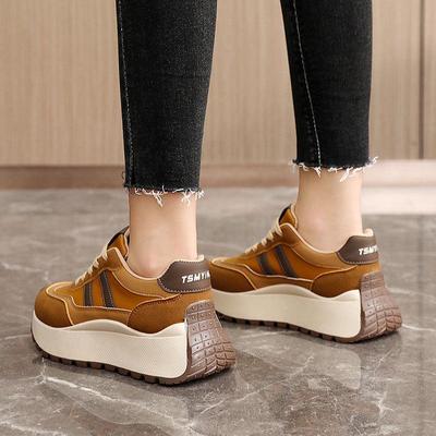 BN022 Damen Sneaker mit Höhenabsatz - 2024 Sommer/Herbst Dicksohlige, Sportliche Leder-, Lässige & Trendige Schuhe