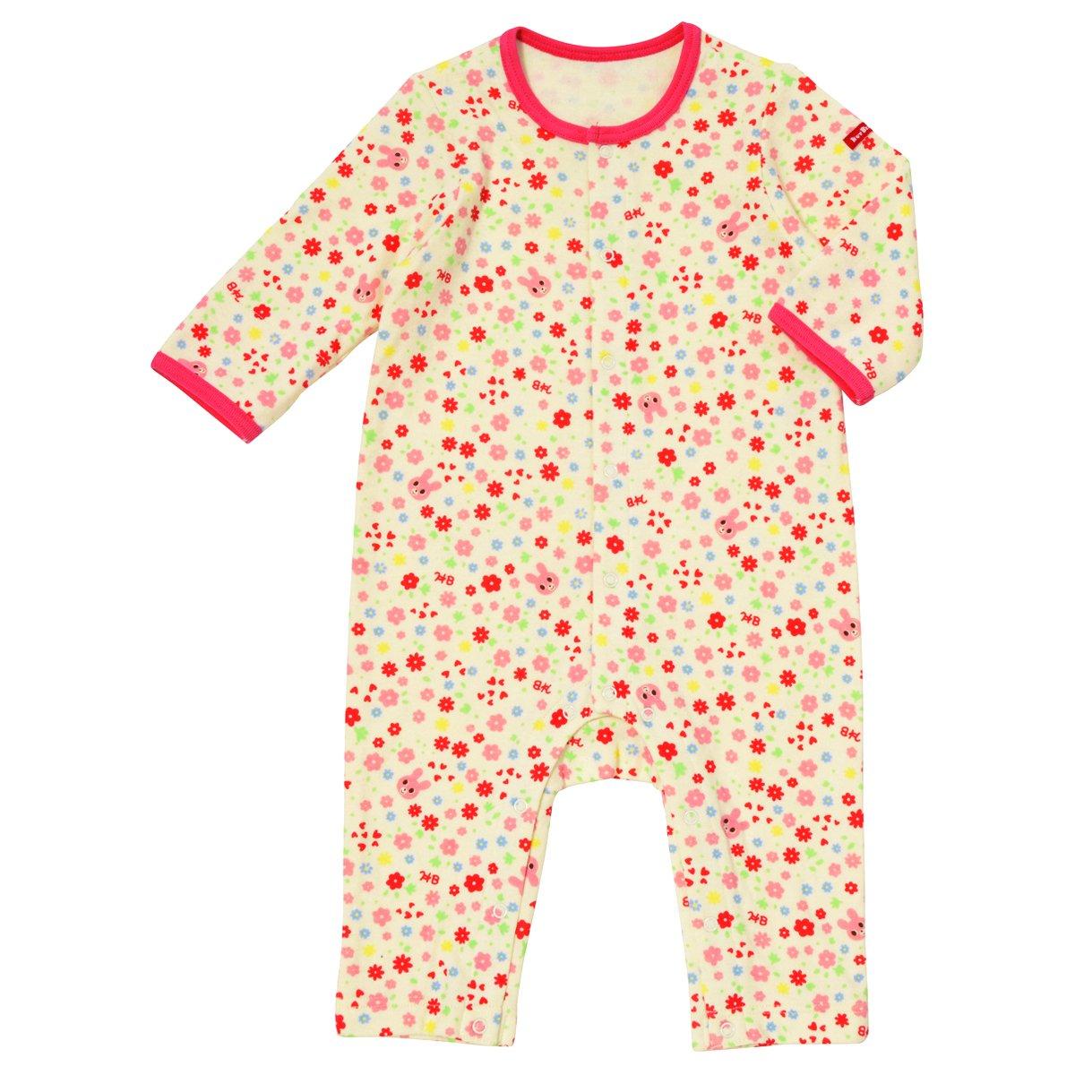 

MIKIHOUSE HOT BISCUITS Romper Coverall for Boys and Girls, Pink, Size 70cm (Product Code: 70-1201-953)