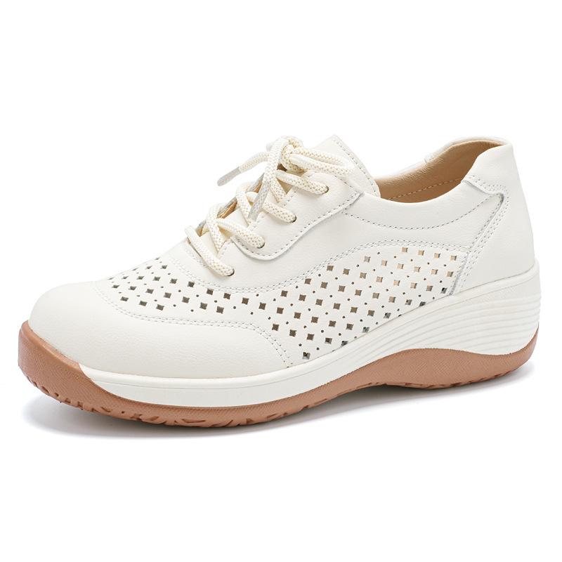Summer New Thick-soled Leather, Light and Casual Mother, Empty and Breathable Mother Soft Bottom