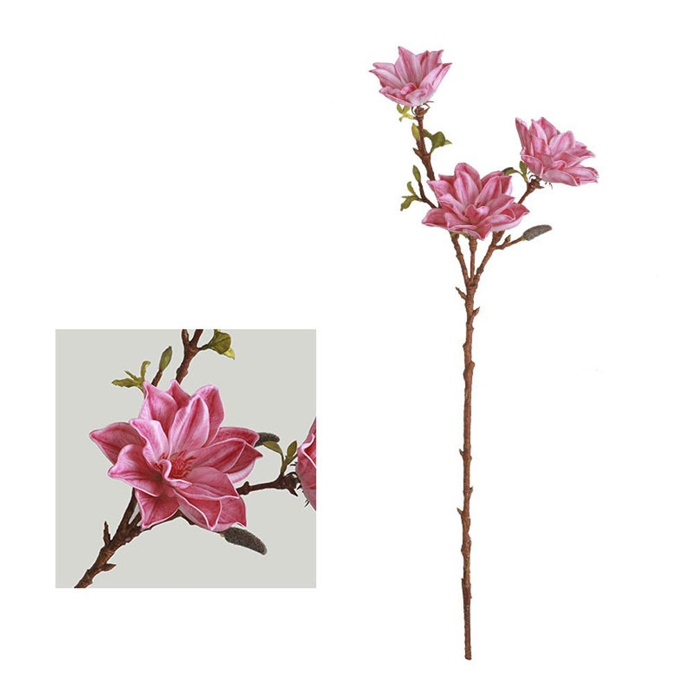 Floral Art Simulation Big Magnolia 3 Heads Artificial Orchid Flowers  Outdoor Garden Decor