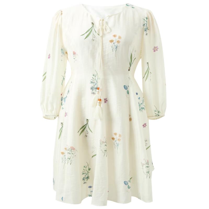 Sancai Women s Lyocell Plus Size Floral Print Midi Dress XXL