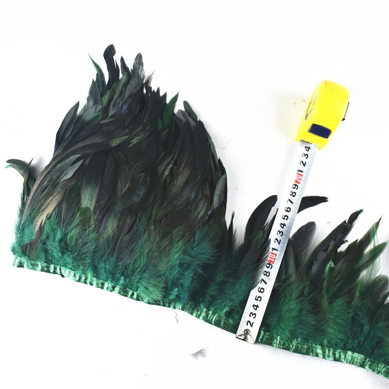10Meters/Lot White Colored Rooster Feather Trim Ribbon Tape Skirt Fringe Pheasant Feathers For Crafts Diy Jewelry Clothes Plumas