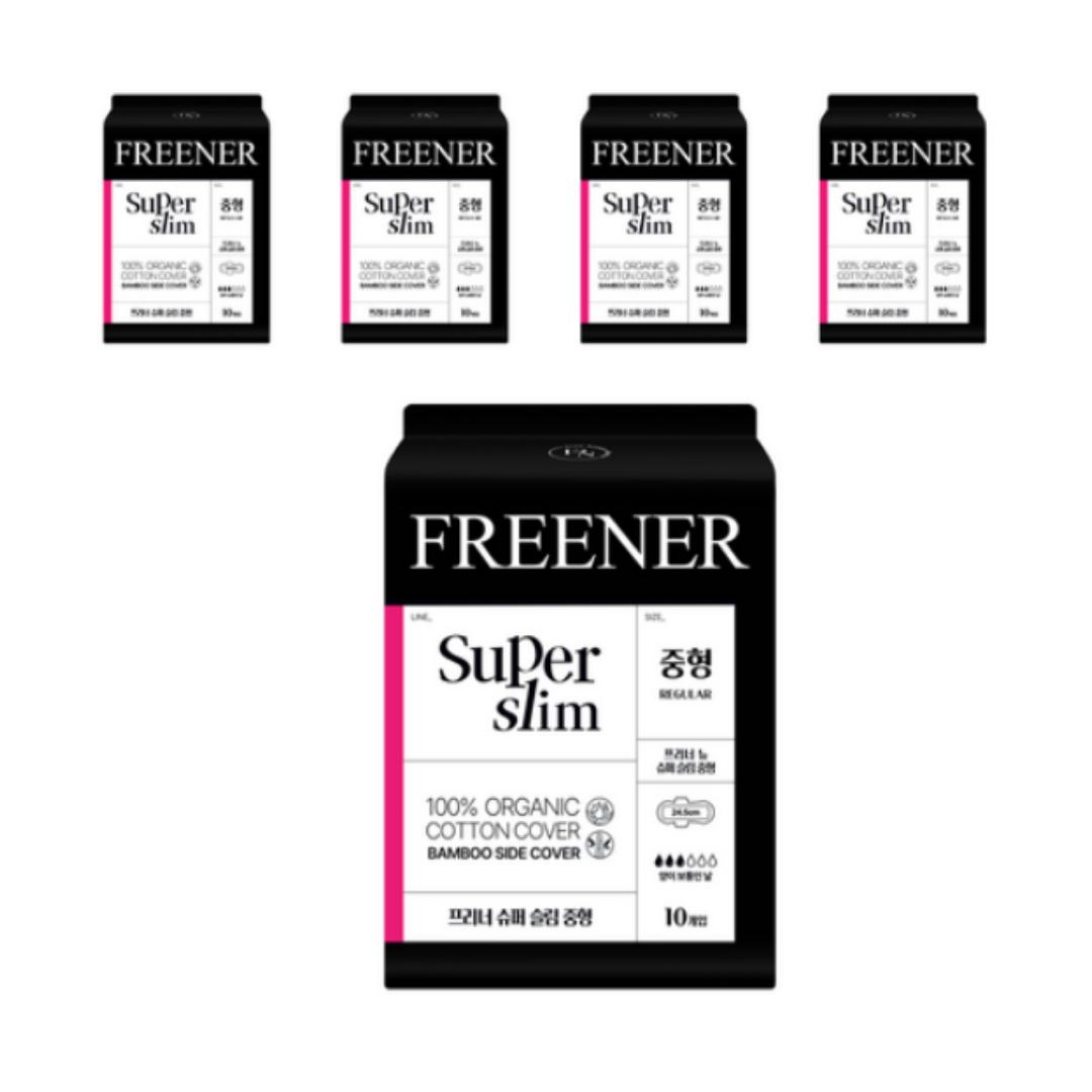 

Preener New Super Slim Winged Sanitary Pads, Medium Size, 10 Pads per Pack × 5 Packs