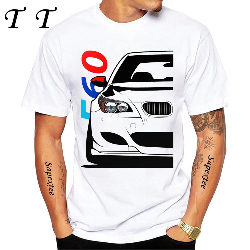 New Summer Men Short Sleeve Drive The Classic Germany EUDM - E34 M5 - X5 E30 Cars Evolution Retro T-Shirt Boy Casual White Tees