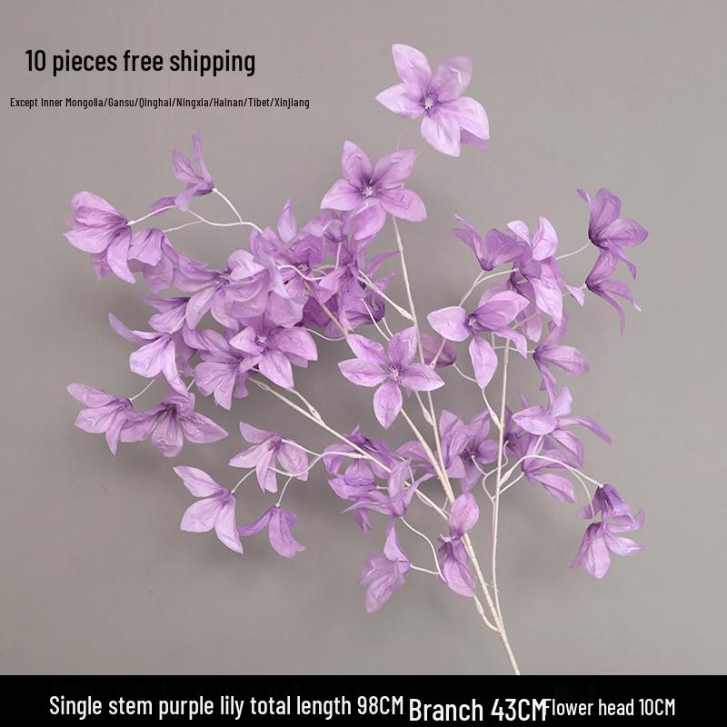 Purple Floral Wedding Arrangement - Silk Hydrangea, Rose, Bamboo Leaves & Grass for Flower Arches