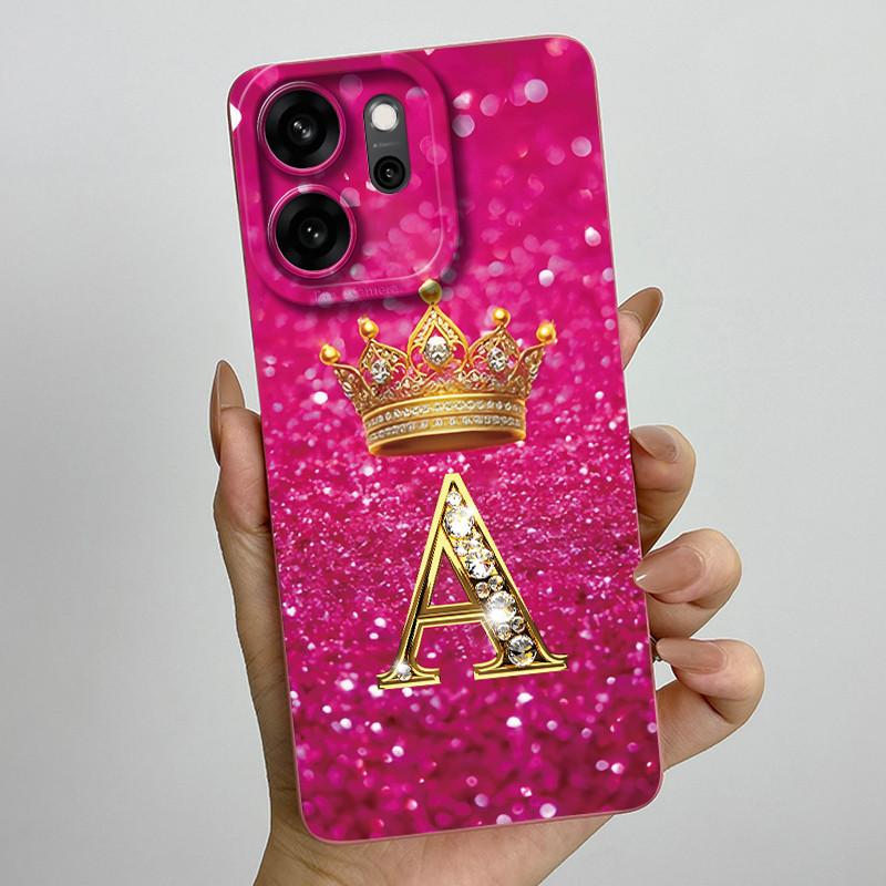 Case For Oppo Reno 14 FS Reno14 F S 14F 14FS 5G Phone Case Crown Letters Shockproof Soft TPU Cover Reno14FS Reno14F Shell Capa