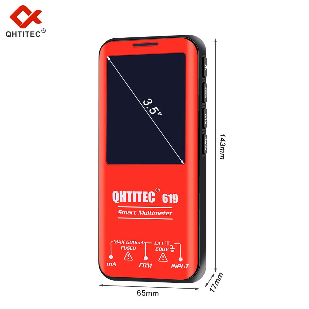 QHTITEC Digital Multimeter Smart Electrician Tester T-RMS DC AC Voltage Capacitance Ohm Hz NCV Professional Multitester