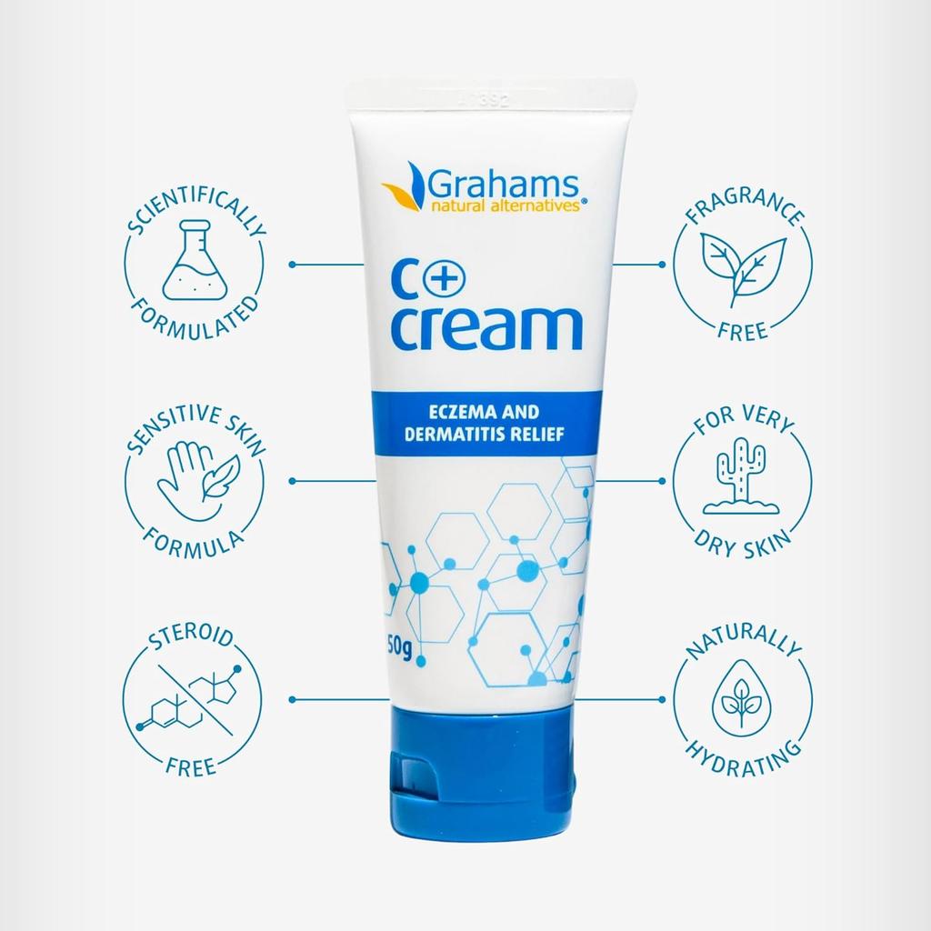 C+ Eczema Cream for Adults - Lotion for Extremely Dry Skin, Inflammation, Redness, Itch Relief & Dermatitis - Manuka Honey & Calendula - Clinically