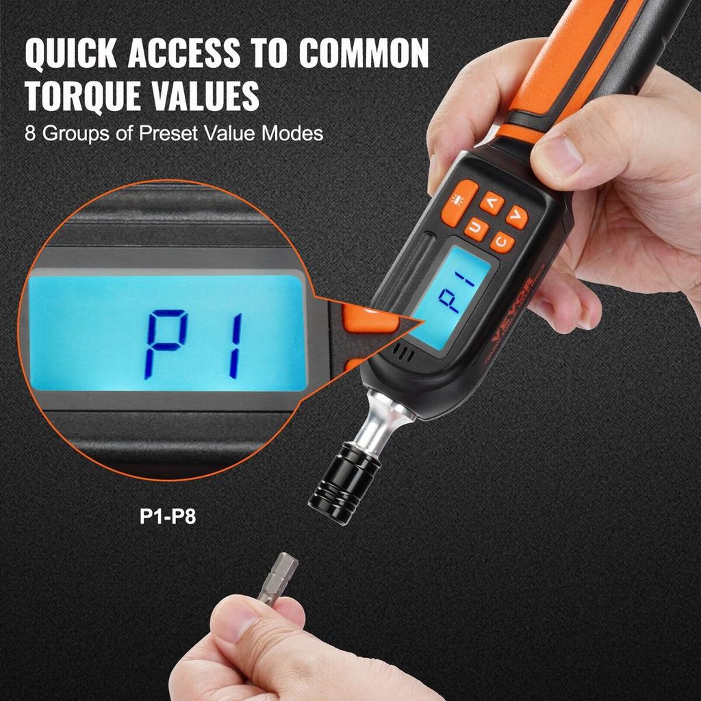 Digital Torque Screwdriver, 1/4" Drive Screwdriver Torque Wrench, Electrician Torque Screwdriver with LCD, 2.65-70.67 In-lbs Torque Range, 0.01 N.m