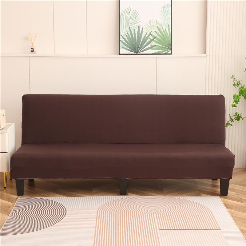 Solid Color Foldable Armless Sofa Bed Cover