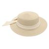 Diamond Lafite Straw Hat Female Hepburn Internet Celebrity Sun Hat Flat Brim Bow Literary Weaving Wholesale French Top Hat