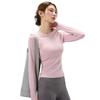 Women's Quick-Dry Long Sleeve Fitness Top - High Elastic, Slimming, Round Neck, Ideal for Autumn/Winter Running and Training.