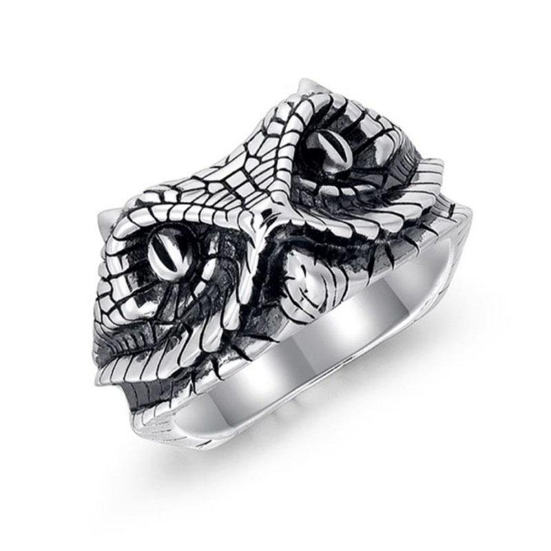 

Кольцо Питон с Рогами Мужское Ретро Властное Панк Высококлассный Нишевый Дизайн Открывающееся Регулируемое Кольцо