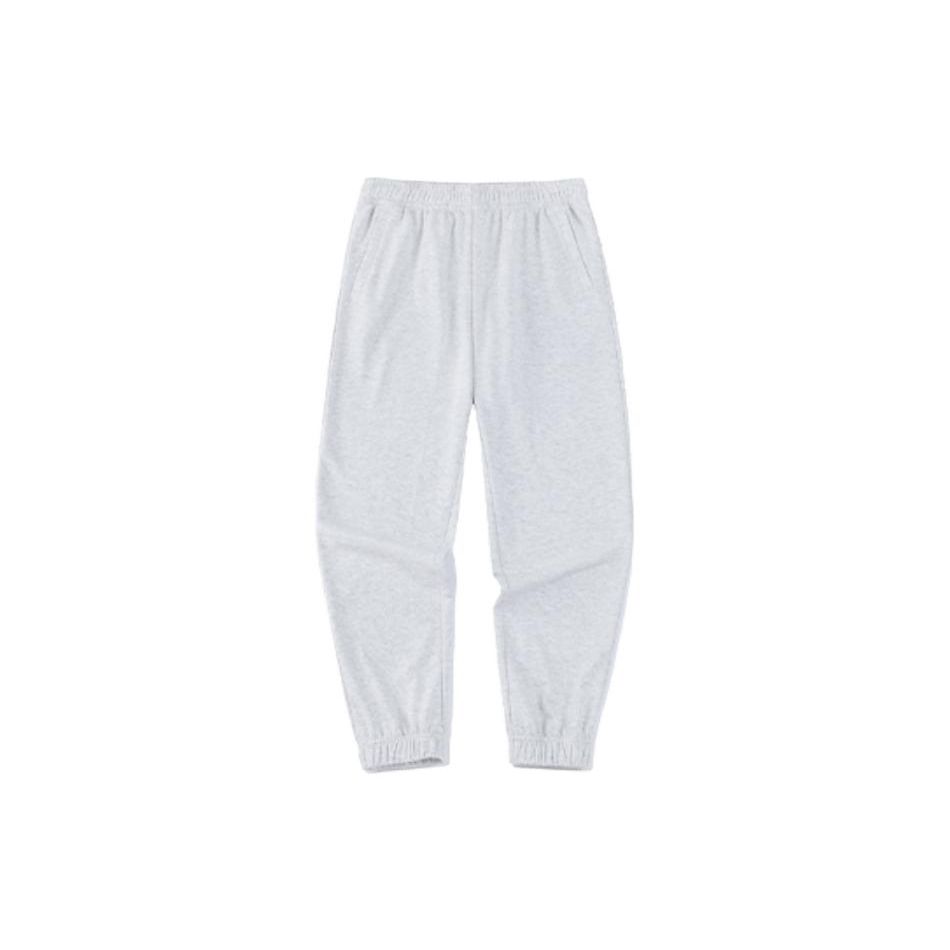 Anta Training Series Solid Color Logo Mid Waist Straight Leg Cuffed Sports Pants Women pants Gray Heather-Gray 962357303-3