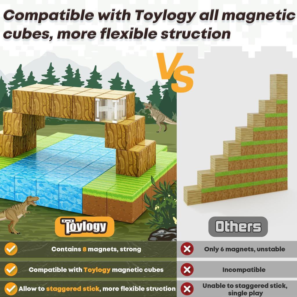 Magnetic World Forest Cube: Mini Magnetic Building Blocks Set