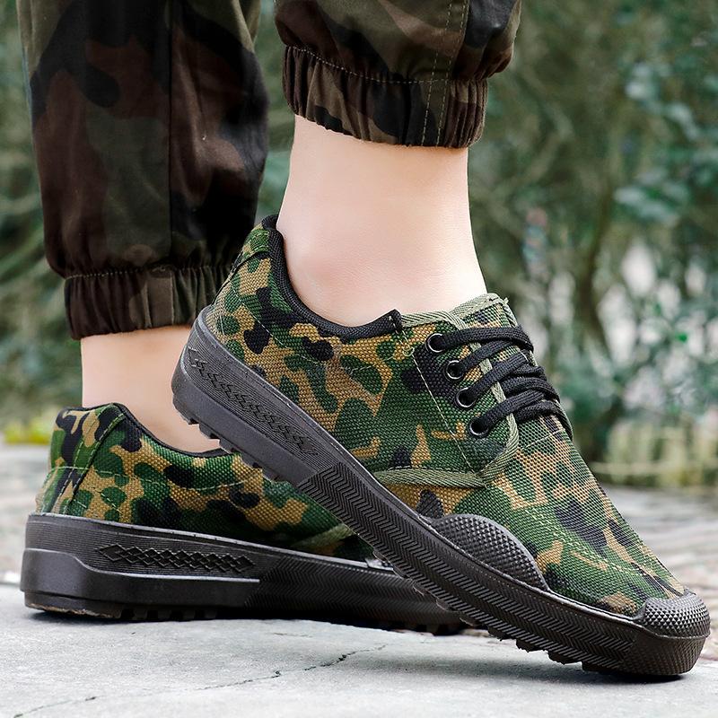 Rubber sole liberation shoes men and women working farmland shoes outdoor labor insurance low-top canvas training military training shoes