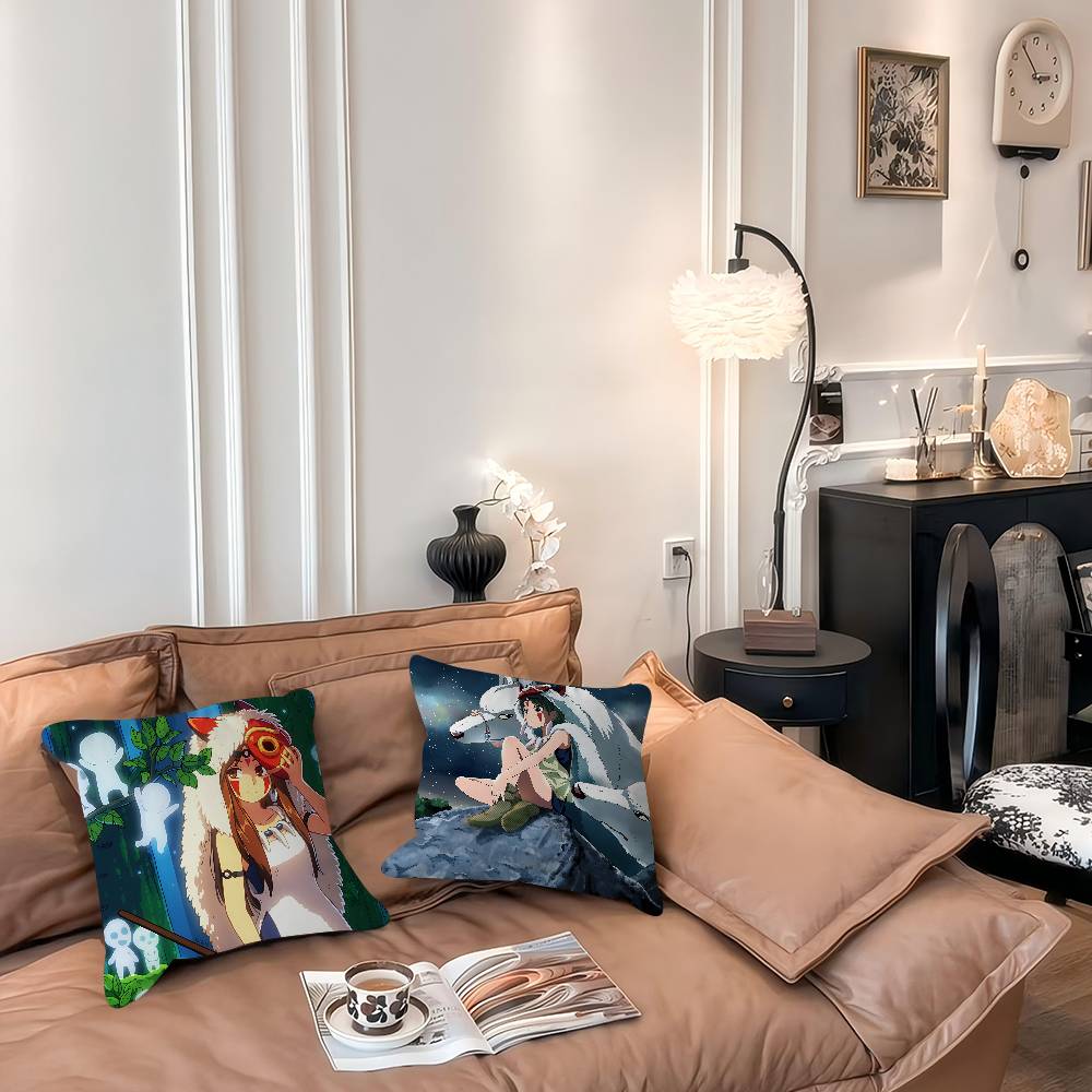 Cartoon M-Mononoke Hime Pillow Gift Home Office Decoration Pillow Bedroom Sofa Car Cushion CoverPillow Case