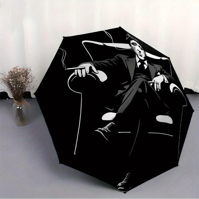 1pc Scarface Automatic Opening/closing Umbrella, Foldable Sunshade, Perfect Gift for Friends, Durable Plastic Handle yy250808109