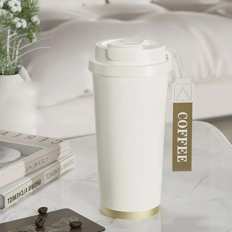 

500 мл Нержавеющая сталь 316 Женская кружка для кофе с цветком, термос, соломинка для непосредственного питья, изолированный стакан, термокружка 500ml