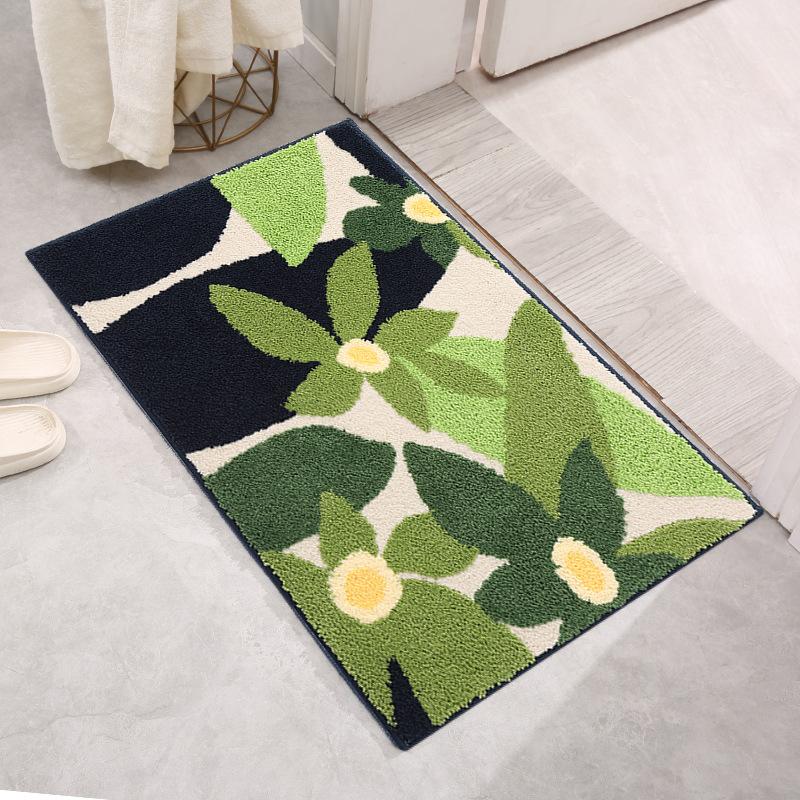 Dopaminessen Moss Flocking Bathroom Non-slip Mat Absorbent Floor Mat Door Mat Non-slip Floor Mat Bedroom Rug
