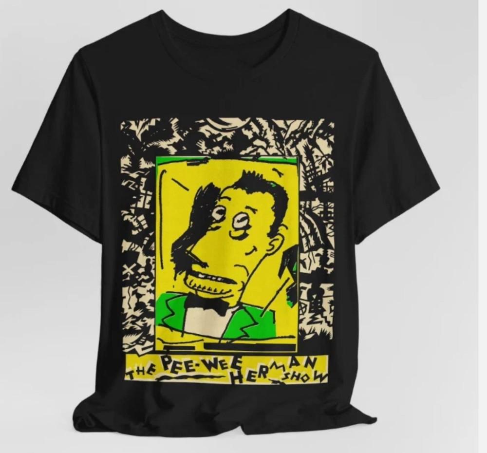 

HOT NEW Pee Wee Herman BLACK T-shirt short sleeve All sizes 3XL