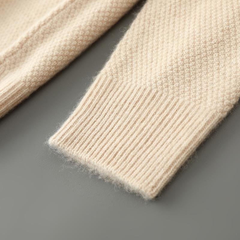 New crew neck cashmere sweater loose thickened pullover sweater with wool sweater men's inside