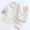 Japanische Herbst- und Winter-Langarmhose im neuen Stil, Luftbaumwolle aus reiner Baumwolle, warme Damenpyjamas, Home-Service-Nachtwäsche