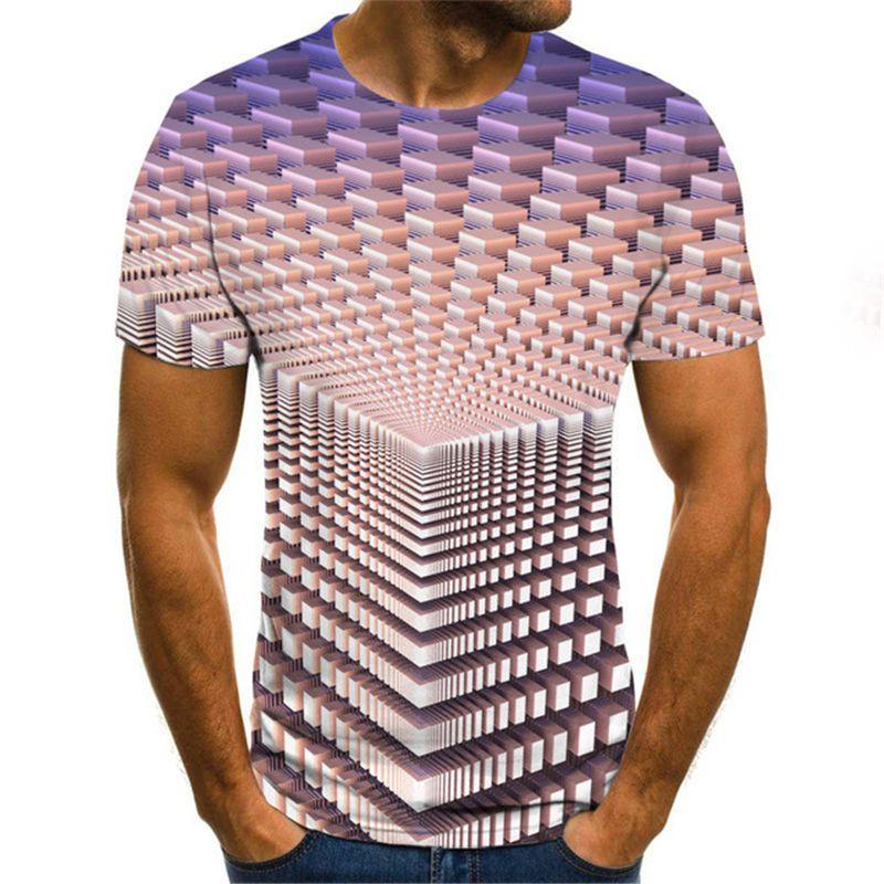 3d Men Vortex Psychedelic Printed Tshirts Hip Hop Short Sleeve Tee Tops Shirts