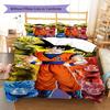 Sängkläder med Son Goku-mönster, Täcke Set Täckeöverdrag Örngott Hem Födelsedagspresent (1 * påslakan + 2 * örngott, utan kärna)