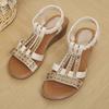 Summer Flat Rhinestone Fish Mouth Sandals Women's Plus Size Women's Shoes