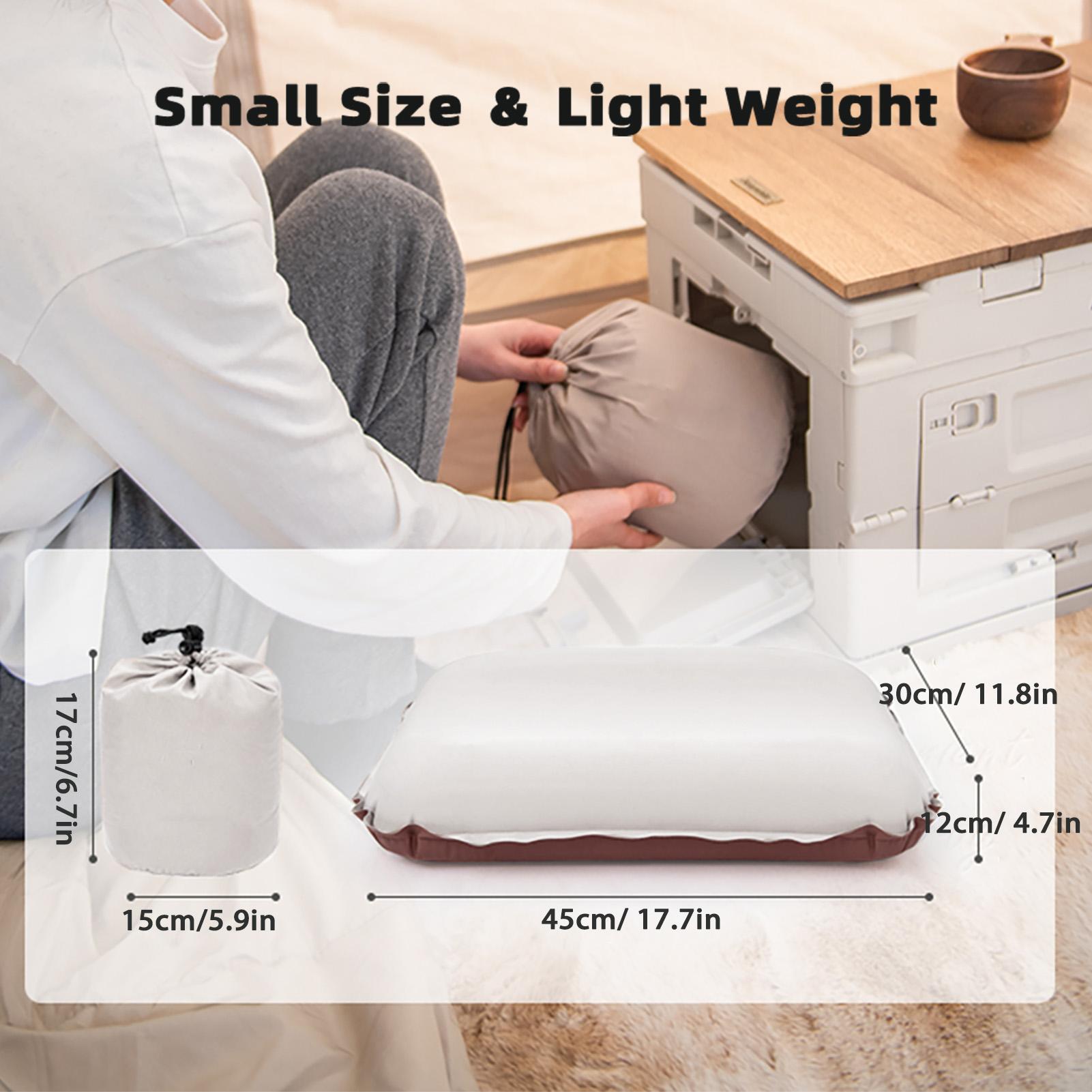 Подушка из губки Автоматическая надувная подушка Подушка-воздушная подушка для кемпинга, путешествий, походов Портативная подушка для шеи серый