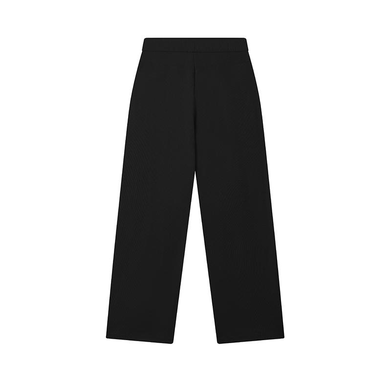 Fila Heritage Series Fitted Comfortable Mid-Rise Elastic Logo Design Knitted Sports Pants Women Pants Black F11W528603F-BK