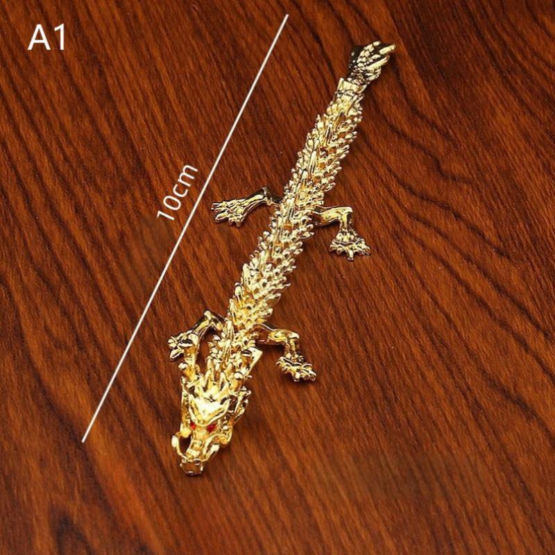 

Сплав Пять Когтей Золотой Дракон Орнаменты Могут Двигаться Китайский Лун Руль Украшения для Дома Офиса Настольные