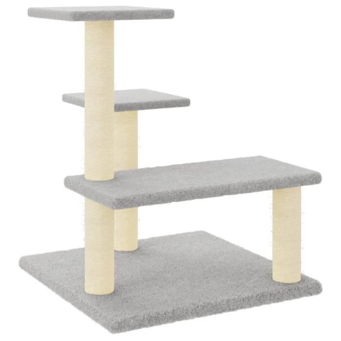 VidaXL Cat Tree with Sisal Scratching Posts Light Grey 61 Cm 172086
