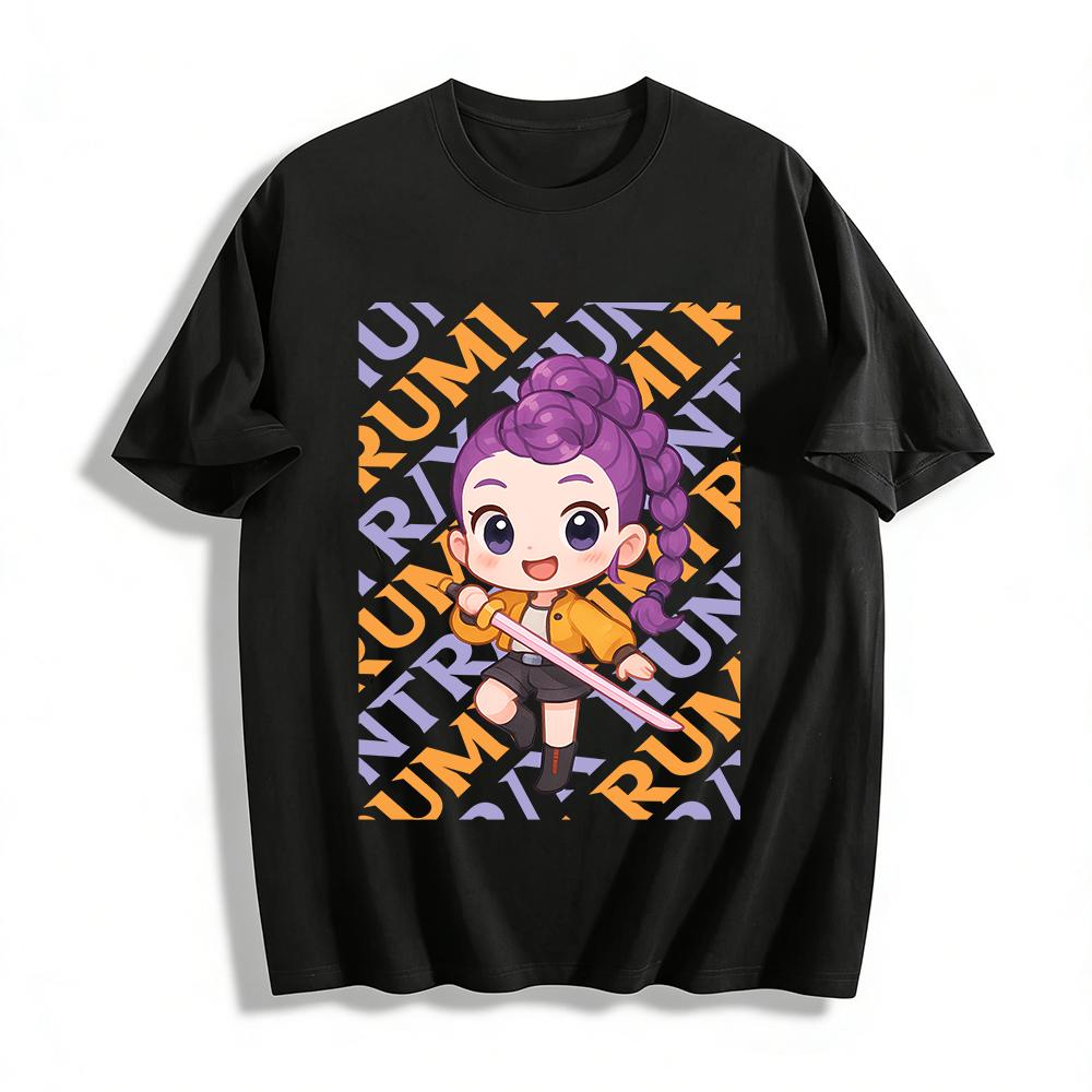 

Cute Purple Braid Sword Girl Print Casual T-Shirt Unisex Loose Comfortable Versatile Top Pure cotton T-shirt XXS