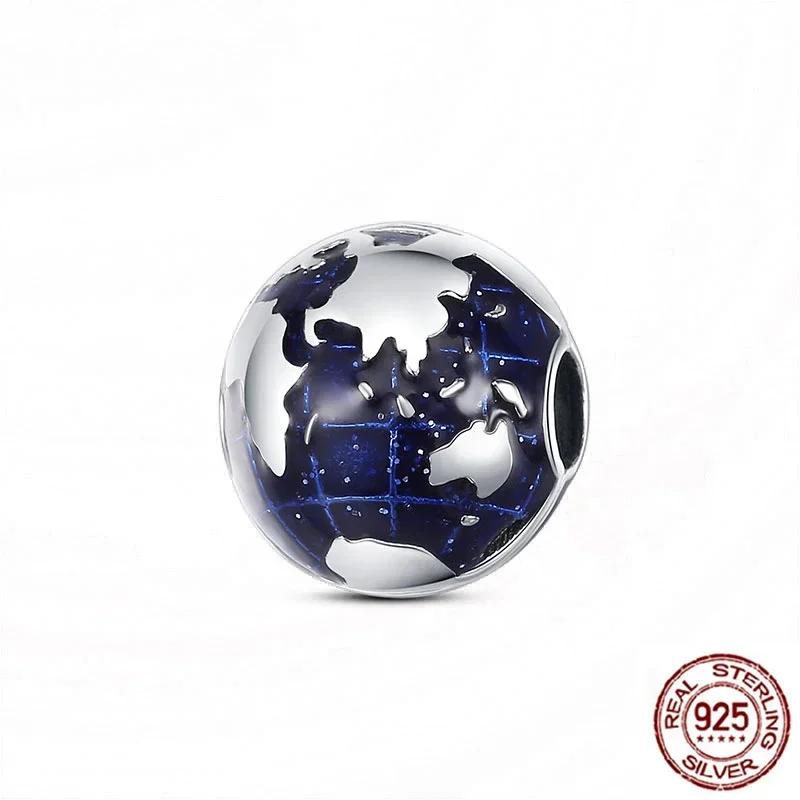 Copper Charm Bead Blue Series Astronaut Star Charm Fit Original Bracelet Necklace Trinket Women Jewelry