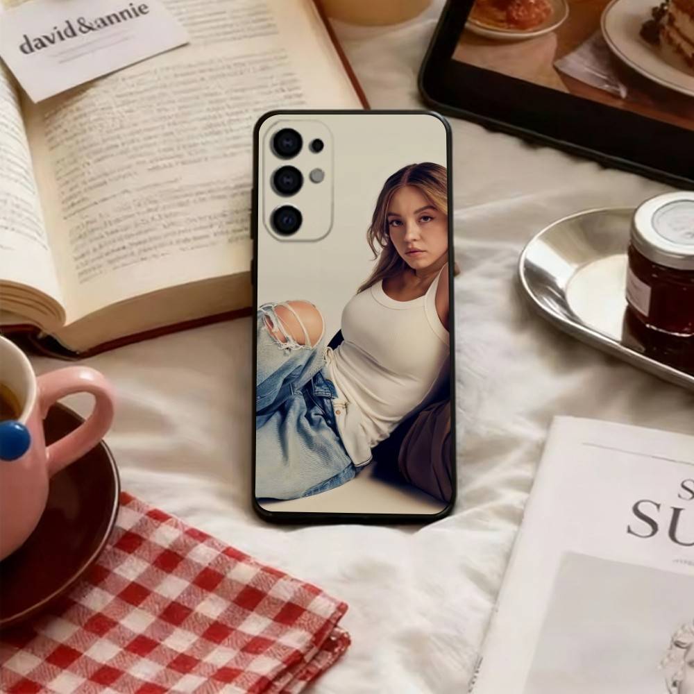 Sydney Sweeney Phone Case Black Silicone Soft For Samsung S25,S24,S21,S22,S23,S30,Ultra,S20,Plus,Fe,Lite