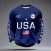 Sudadera Casual de Manga Larga con Estampado de Letras para Hombre Aniversario USA