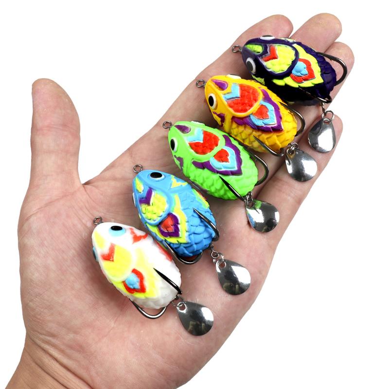 1 Pièce Leurre Artificiel Brillant Hameçon Double Leurre Appât de Pêche Appât Souple Imitation Blackfish Appât Souple
