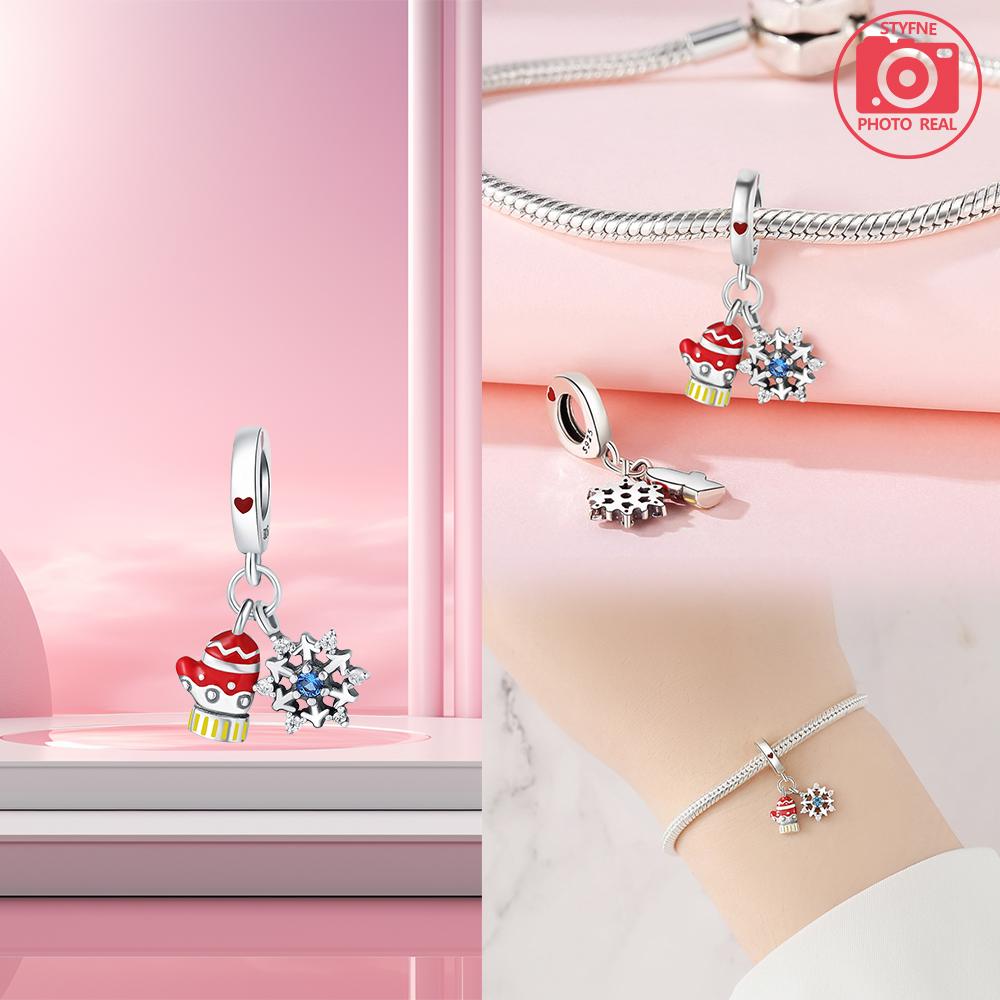 Copper Charms Christmas Glove Pendant For Dangle Pendant Bead Jewelry Beads  New Gifts For Women