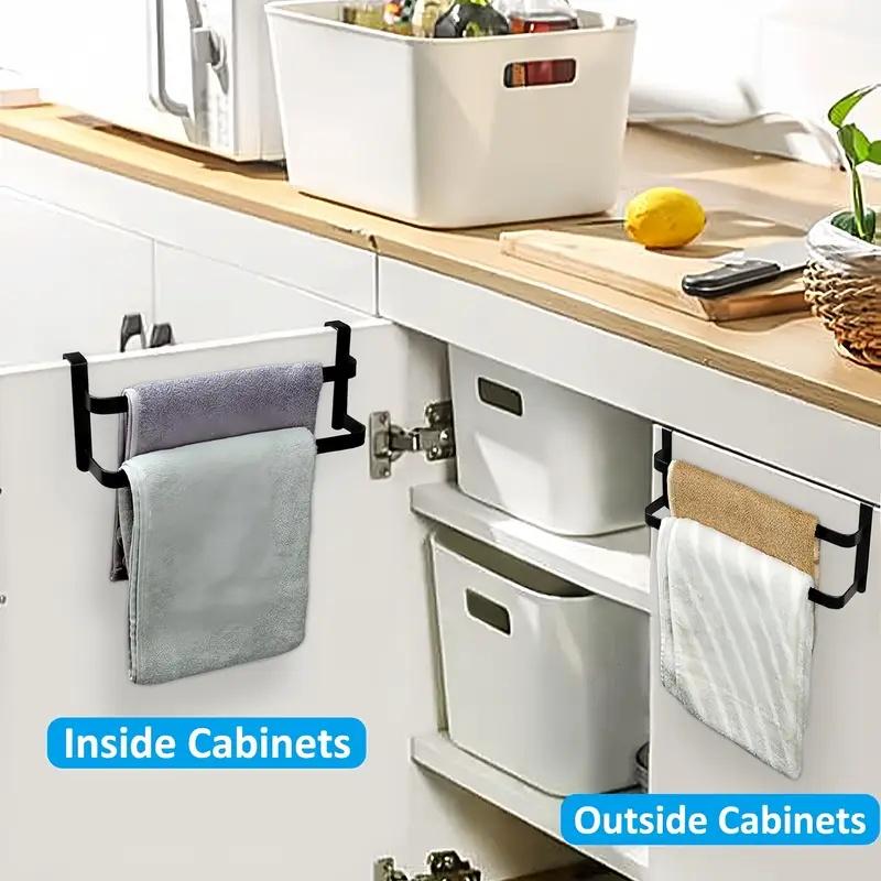 2-Tier Over-the-Cabinet-Door Towel Rack, Holder for Hand, Dish & Bath Towels. For Kitchen, Bathroom & Shower Door.