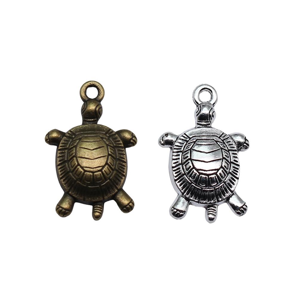 Turtle Charms Antique Bronze Silver Pendants For Animal Themed Jewelry Making