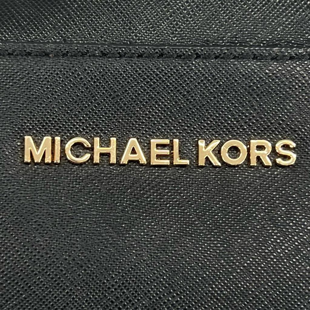 Michael Kors Safiano Shoulder Bag Leather Black Women PS-1808 Used