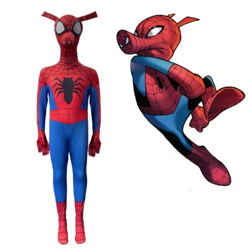 Spider Ham Hero Costume With Polyester Fabric For Cosplay And Halloween