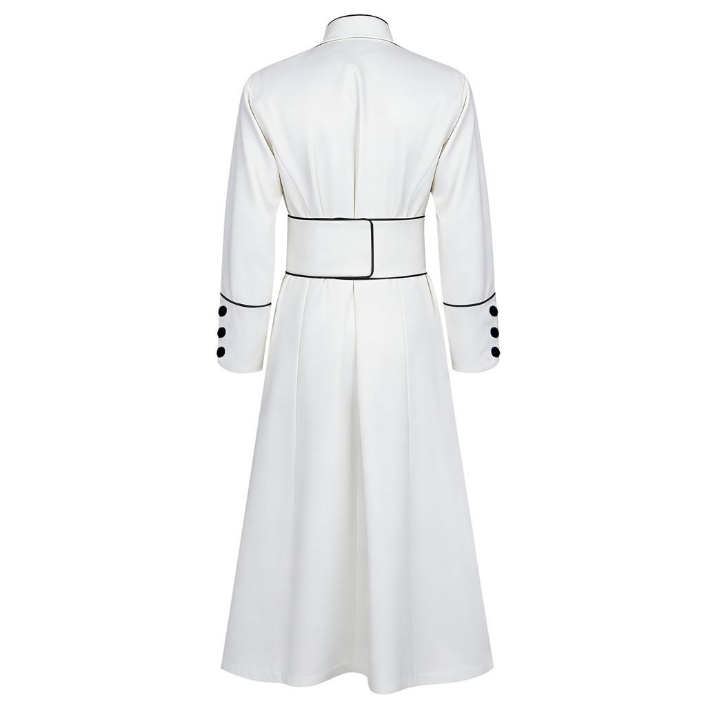 Medieval Mission Clergy Costume For Stage Performance With High Collar For Adults